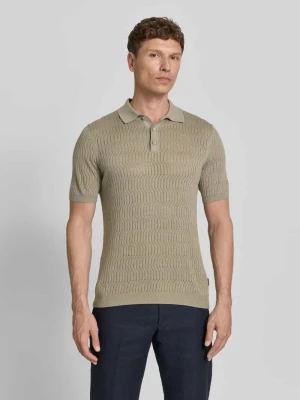 Koszulka polo z dzianiny o kroju slim fit z listwą guzikową Bugatti