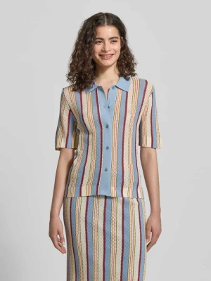 Koszulka polo z dzianiny o kroju slim fit z pełną listwą guzikową Jake*s Błękitny