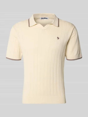 Koszulka polo z dzianiny o kroju slim fit z wyhaftowanym logo REVIEW