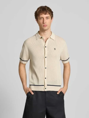 Koszulka polo z dzianiny o kroju slim fit z wyhaftowanym logo REVIEW