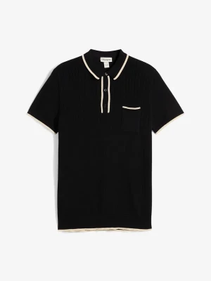 Koszulka polo z dzianiny, regular fit BonPrix czarny