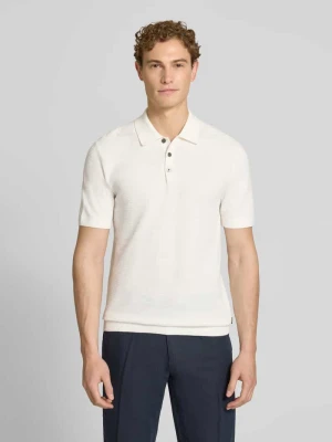 Koszulka polo z fakturowanym wzorem w kroju regular fit model 'Riley' Jack&Jones Złamany biały