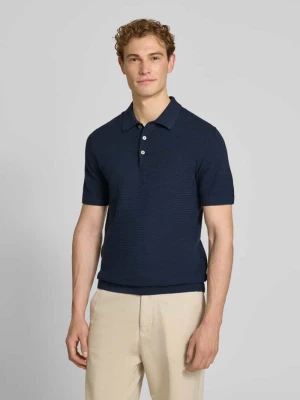 Koszulka polo z fakturowanym wzorem w kroju regular fit model 'Riley' Jack&Jones Granatowy