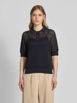 Koszulka polo z haftem angielskim model 'FLO’ Ivy Oak