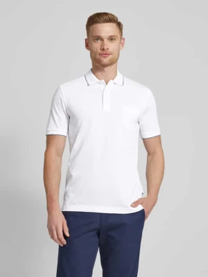 Koszulka polo z kieszenią na piersi i wyhaftowanym logo OLYMP Level Five