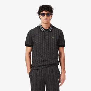 Koszulka polo z kontrastowym kołnierzykiem i monogramem Lacoste