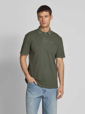 Koszulka polo z krótką listwą guzikową Armani Exchange Oliwkowy