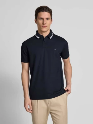 Zdjęcie produktu Koszulka polo z krótką listwą guzikową i nadrukiem z logo Christian Berg Granatowy