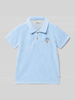 Koszulka polo z krótką listwą guzikową i wyhaftowanym motywem Steiff