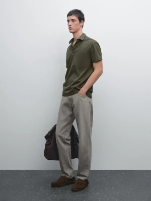 Koszulka Polo Z Krótkim Rękawem I Fakturą - Mech - - Massimo Dutti - Mężczyzna