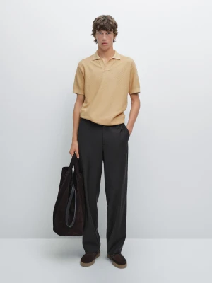 Koszulka Polo Z Krótkim Rękawem Z Dzianiny Z Fakturą - Multicolor - - Massimo Dutti - Mężczyzna