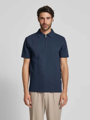 Koszulka polo z krótkim zamkiem błyskawicznym model ‘SANDER’ Selected Homme
