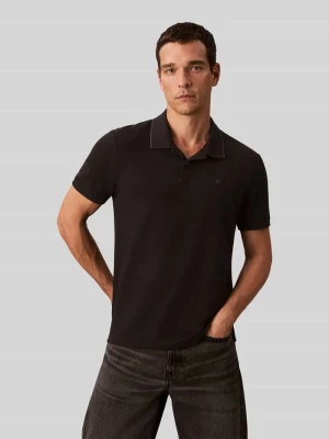 Koszulka polo z logo w formie haftu z czystej bawełny CK Calvin Klein