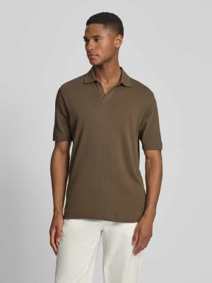 Koszulka polo z mieszanki bawełny i lnu, krój regular fit Marc O'Polo