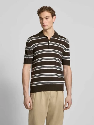 Koszulka polo z mieszanki bawełny i lyocellu z dodatkiem kaszmiru i prążkowanymi wykończeniami FTC-Cashmere