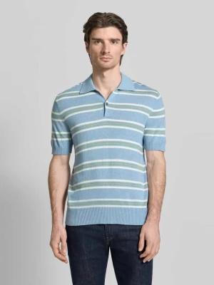 Koszulka polo z mieszanki bawełny i lyocellu z dodatkiem kaszmiru i prążkowanymi wykończeniami FTC-Cashmere