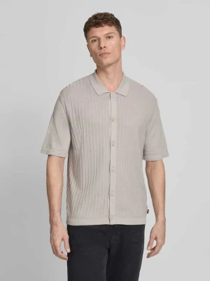 Koszulka polo z mieszanki lnu i bawełny Boss Orange