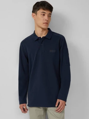 Koszulka polo z mieszanki tkanin wykonanej z lekkiego materiału dresowego s.Oliver niebieski