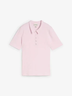 Koszulka polo z mieszanki wiskozy BonPrix fioletowy