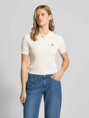 Koszulka polo z mieszanki wiskozy o kroju regular fit model 'Manolja' LeGer by Lena Gercke