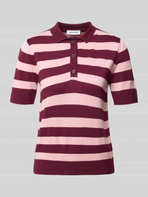 Koszulka polo z mieszanki wiskozy o kroju regular fit MORE & MORE Bordowy