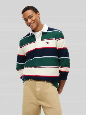 Koszulka polo z naszywką z logo z czystej bawełny Tommy Jeans Ciemnozielony
