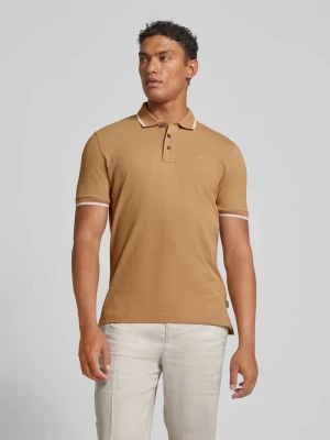 Koszulka polo z paskami w kontrastowym kolorze model ‘Parlay’ Boss