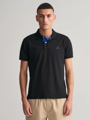 Koszulka polo z piki z kołnierzykiem w kontrastowym kolorze GANT