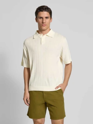 Koszulka polo z prążkowanymi wykończeniami model ‘ASTERN’ Forét