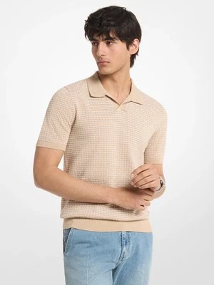 Koszulka polo z teksturowanej bawełny w paski Michael Kors Mens