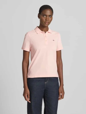 Koszulka polo z wyhaftowanym logo i kołnierzykiem polo Gant