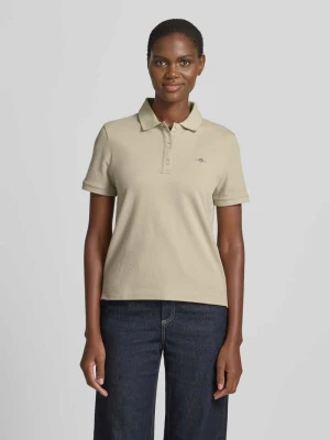 Koszulka polo z wyhaftowanym logo i kołnierzykiem polo Gant