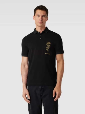 Koszulka polo z wyhaftowanym motywem model ‘Chinese Dragon’ Armani Exchange