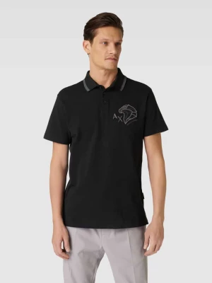 Koszulka polo z wyhaftowanym motywem z logo Armani Exchange