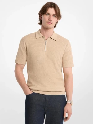 Koszulka polo zapinana na zamek z bawełnianej dzianiny Michael Kors