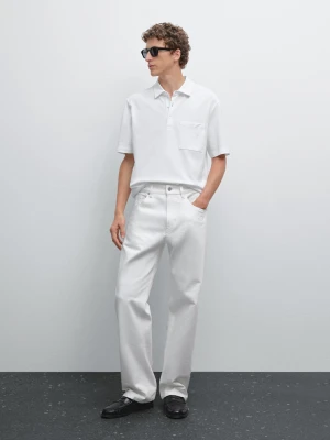 Koszulka Polo Ze 100% Bawełnianej Piki Z Fakturą - Surowy - - Massimo Dutti - Mężczyzna