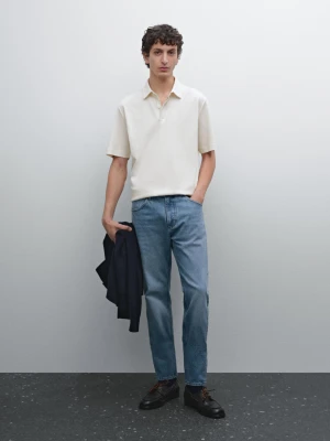Koszulka Polo Ze 100% Bawełny Z Krótkim Rękawem - Surowy - - Massimo Dutti - Mężczyzna