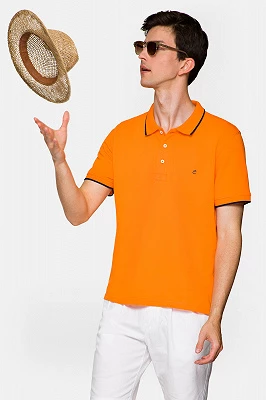 Koszulka Polo Bawełniana Pomarańczowa Dominic Lancerto