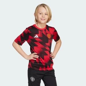 Koszulka przedmeczowa dla dzieci Manchester United 25/26 Adidas Mufc Red