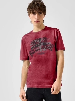 T-shirt z nadrukiem z przodu QS czerwony
