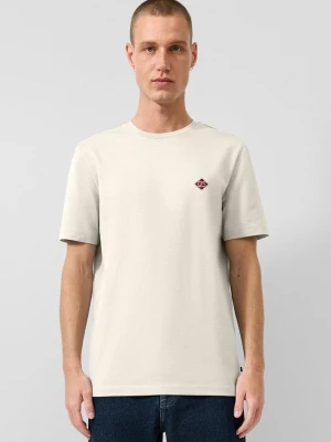 T-shirt z naszywką z logo QS kremowy