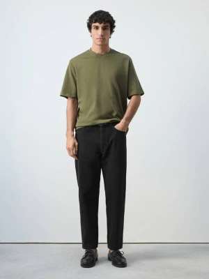 Zdjęcie produktu Koszulka relaxed fit o wysokiej gramaturze ciemnozielony - Mężczyzna - - MANGO MAN