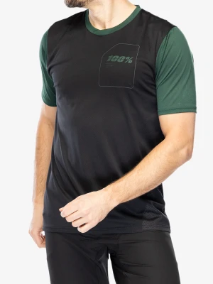 Koszulka rowerowa 100% Ridecamp Jersey - black/forest green