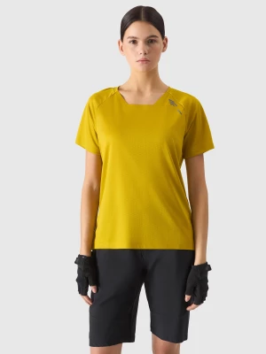 Koszulka rowerowa szybkoschnąca damska - żółta 4F