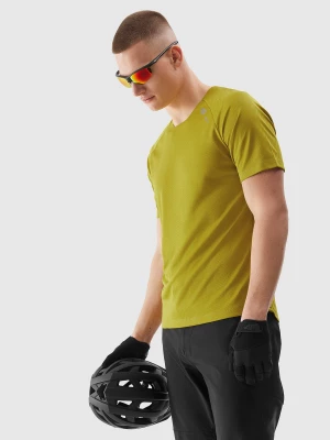 Koszulka rowerowa szybkoschnąca męska - żółta 4F