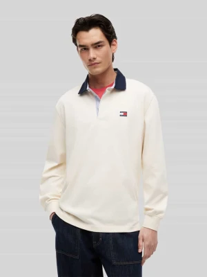 Koszulka rugby o kroju regular fit z czystej bawełny Tommy Jeans Złamany biały