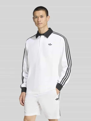 Koszulka rugby o kroju regular fit z czystej bawełny z wyhaftowanym logo adidas Originals Biały