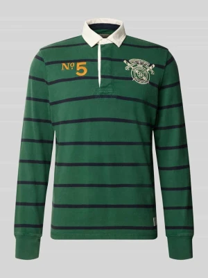 Koszulka rugby z kołnierzykiem polo w całościowym wzorze Superdry Butelkowy zielony
