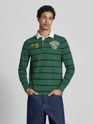 Koszulka rugby z logo i motywem z haftem w kroju regular fit Superdry