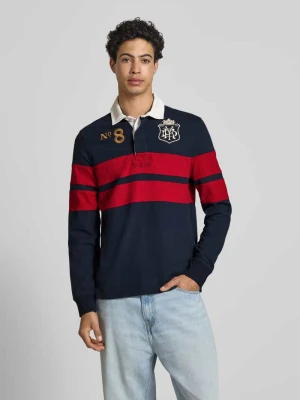 Koszulka rugby z logo i motywem z haftem w kroju regular fit Superdry